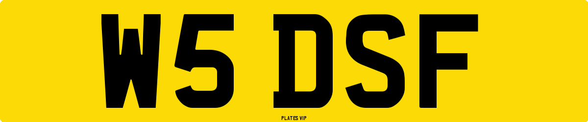 W5 DSF Number Plate