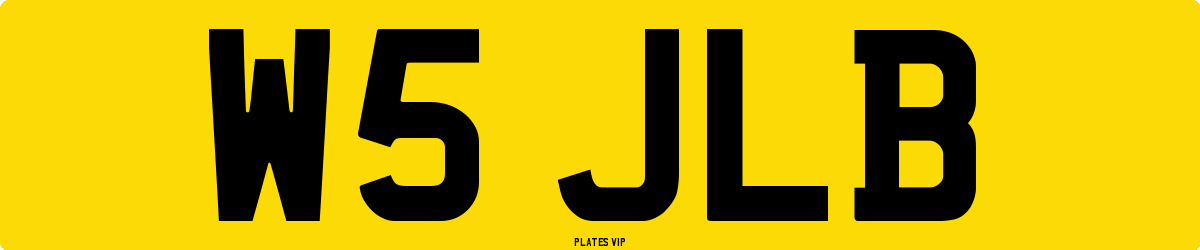 W5 JLB Number Plate