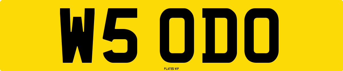 W5 ODO Number Plate