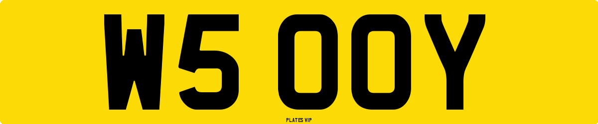 W5 OOY Number Plate