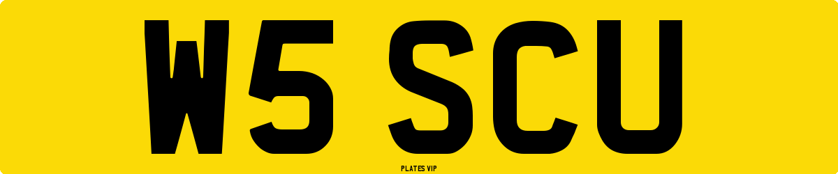 W5 SCU Number Plate