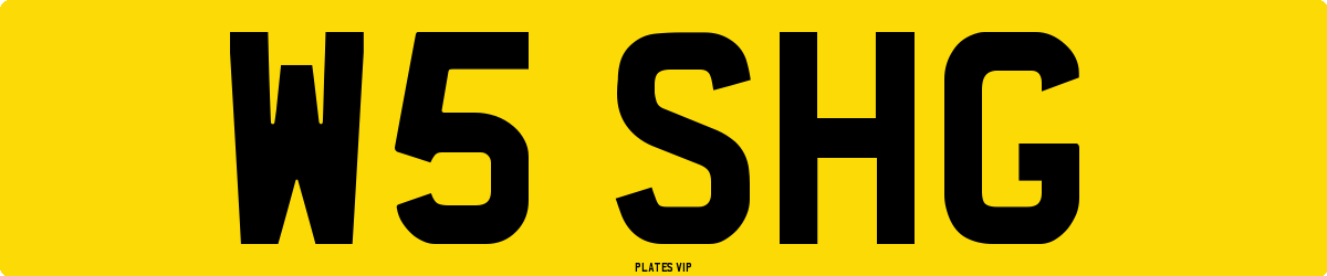 W5 SHG Number Plate