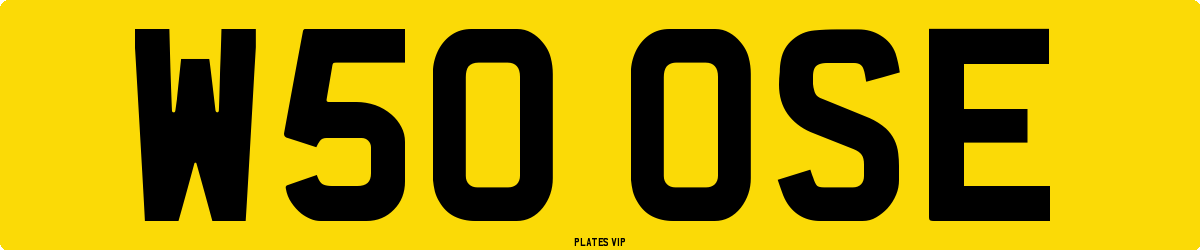 W50 OSE Number Plate