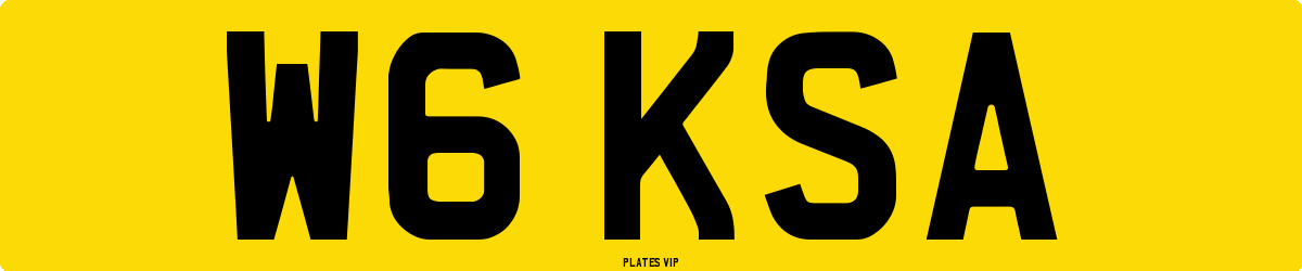 W6 KSA Number Plate