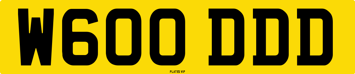 W600 DDD Number Plate