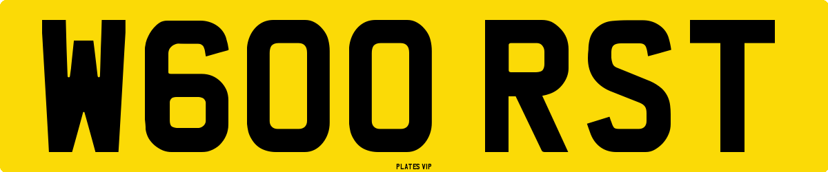 W600 RST Number Plate