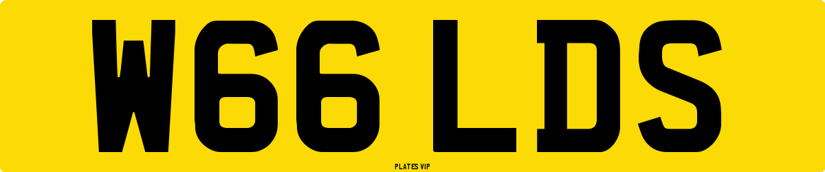 W66 LDS Number Plate