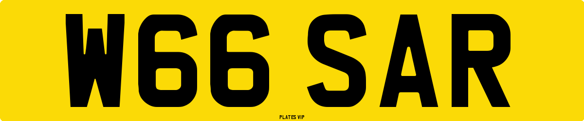 W66 SAR Number Plate