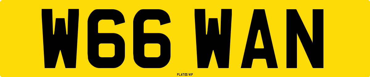 W66 WAN Number Plate
