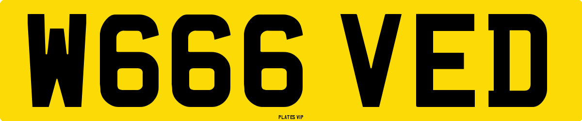 W666 VED Number Plate