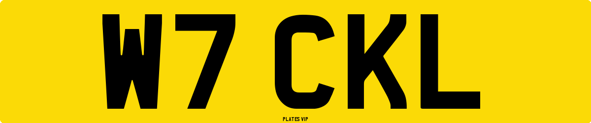 W7 CKL Number Plate