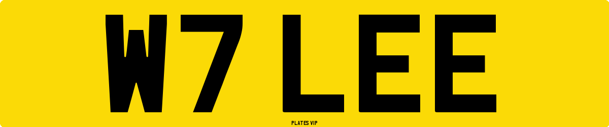 W7 LEE Number Plate
