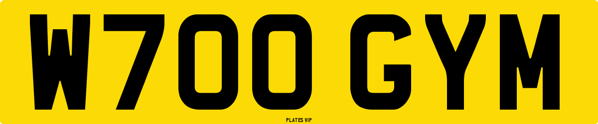 W700 GYM Number Plate