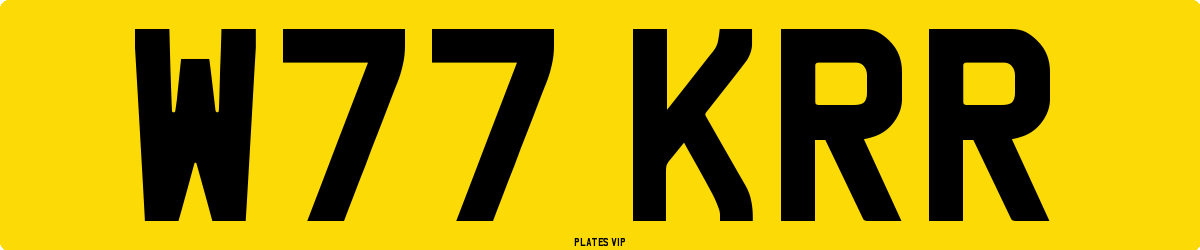 W77 KRR Number Plate