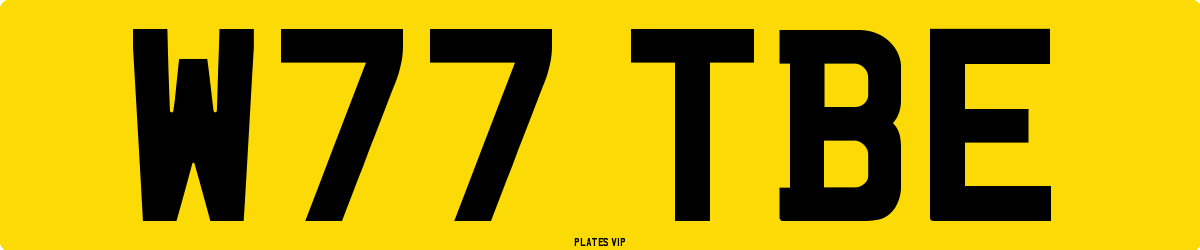 W77 TBE Number Plate
