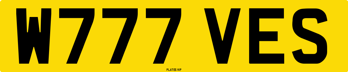 W777 VES Number Plate