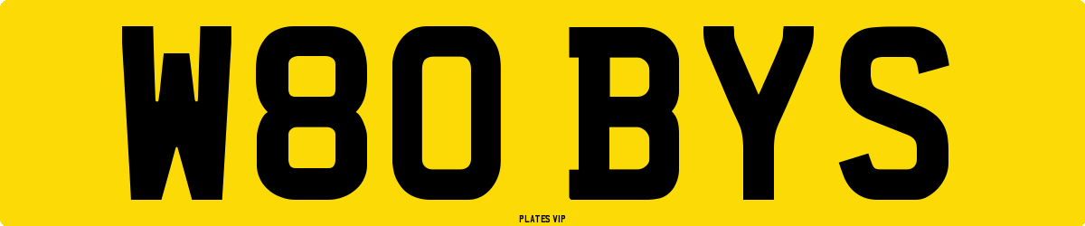 W80 BYS Number Plate