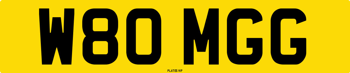 W80 MGG Number Plate