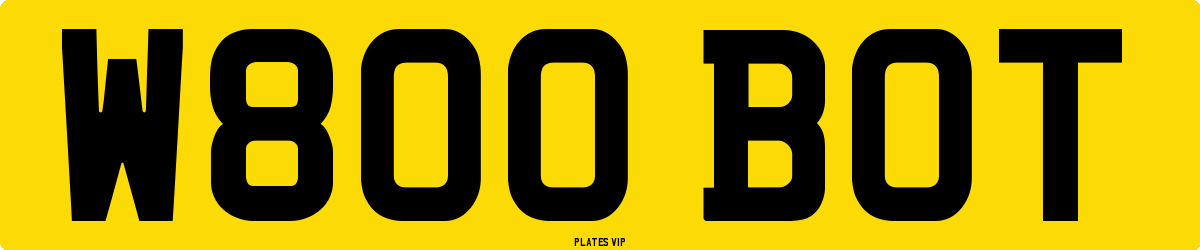 W800 BOT Number Plate
