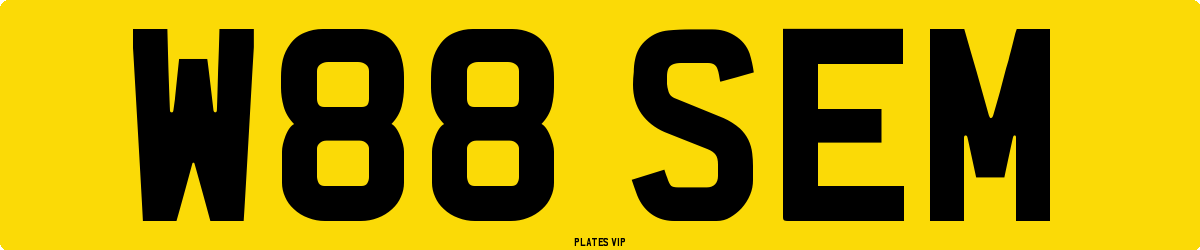 W88 SEM Number Plate