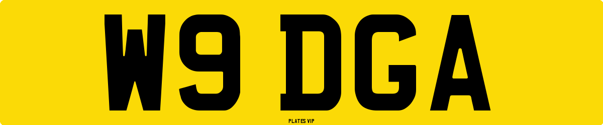 W9 DGA Number Plate
