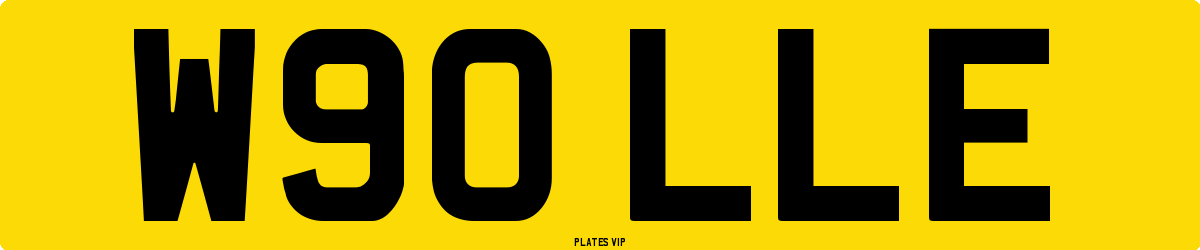 W90 LLE Number Plate