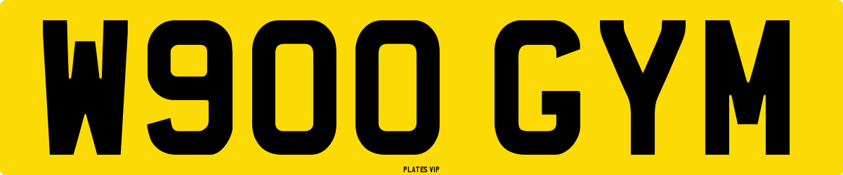 W900 GYM Number Plate