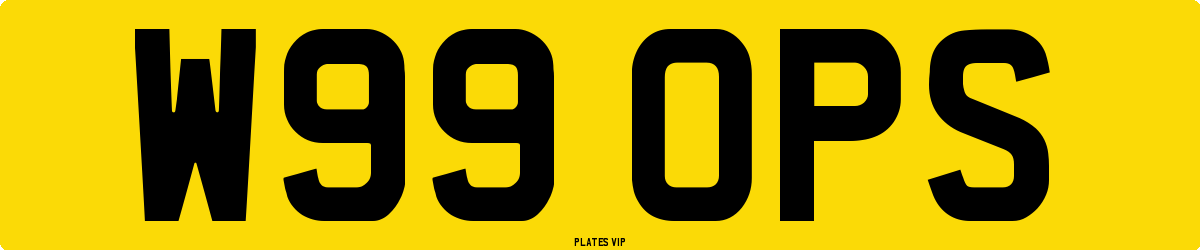 W99 OPS Number Plate