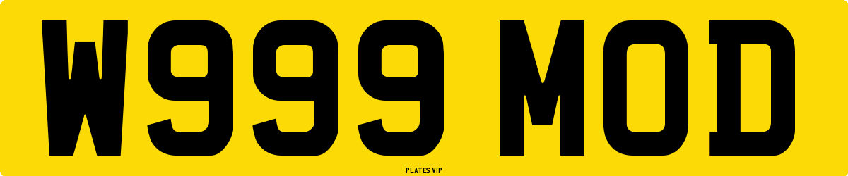 W999 MOD Number Plate