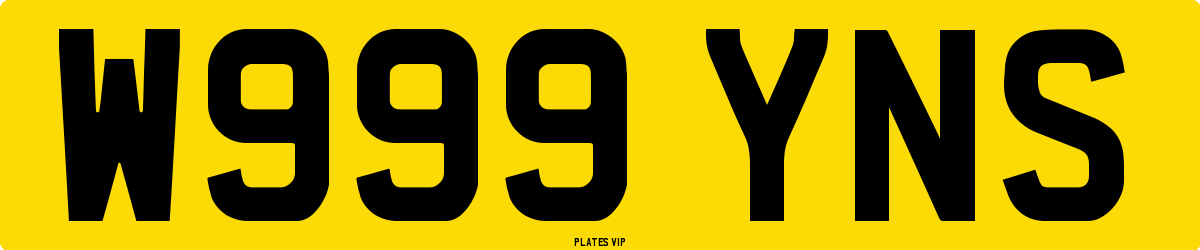W999 YNS Number Plate