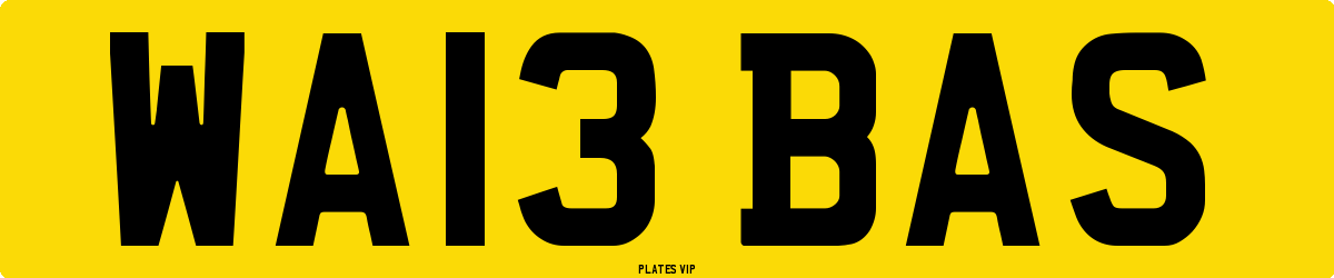 WA13 BAS Number Plate