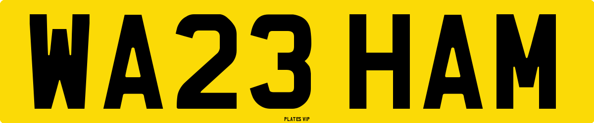 WA23 HAM Number Plate