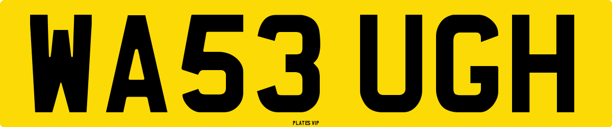 WA53 UGH Number Plate