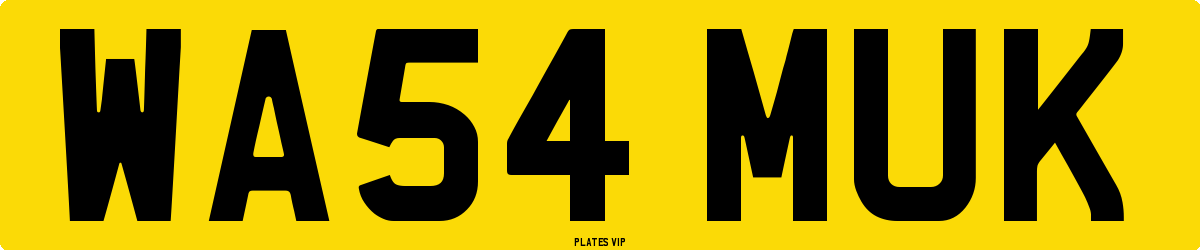 WA54 MUK Number Plate