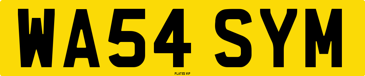 WA54 SYM Number Plate