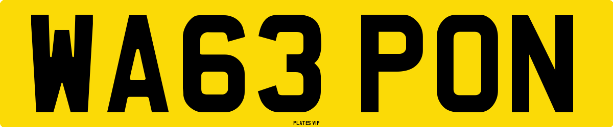 WA63 PON Number Plate