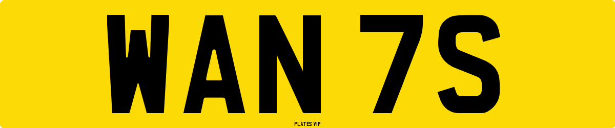 WAN 7S Number Plate