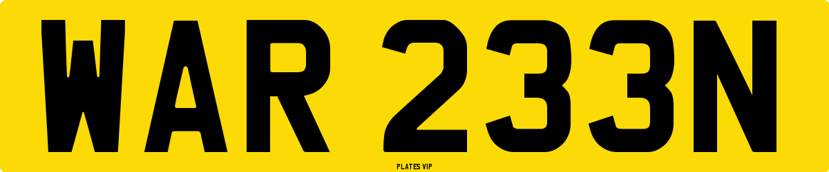 WAR 233N Number Plate