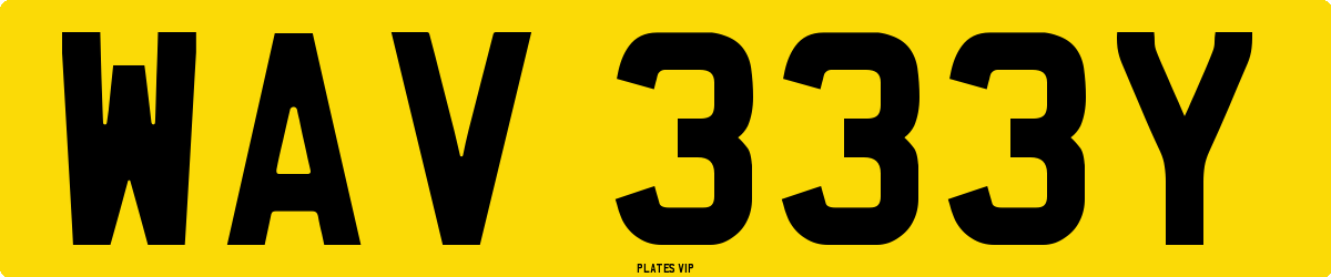 WAV 333Y Number Plate