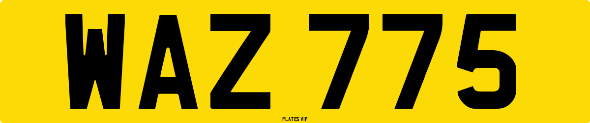 WAZ 775 Number Plate