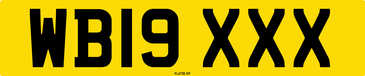WB19 XXX Number Plate