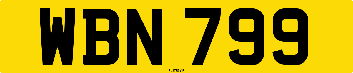 WBN 799 Number Plate