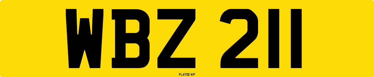 WBZ 211 Number Plate