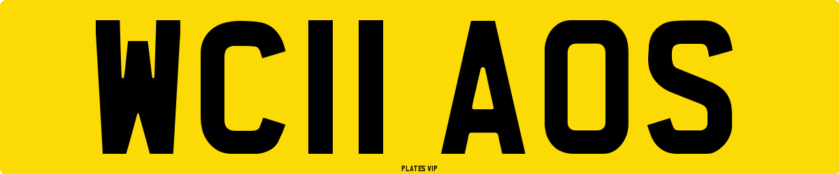 WC11 AOS Number Plate