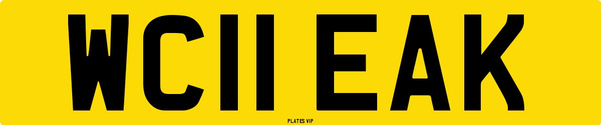 WC11 EAK Number Plate