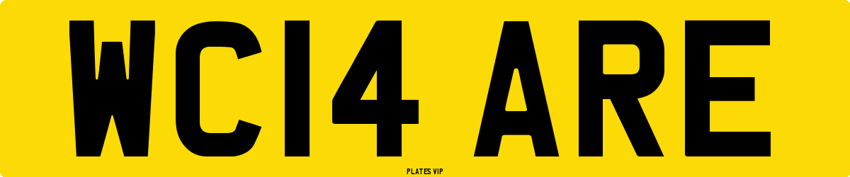 WC14 ARE Number Plate