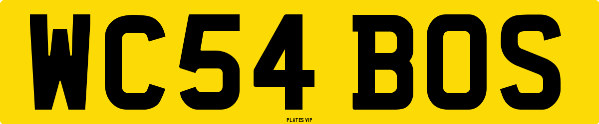 WC54 BOS Number Plate