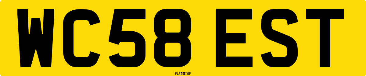 WC58 EST Number Plate