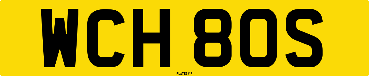 WCH 80S Number Plate