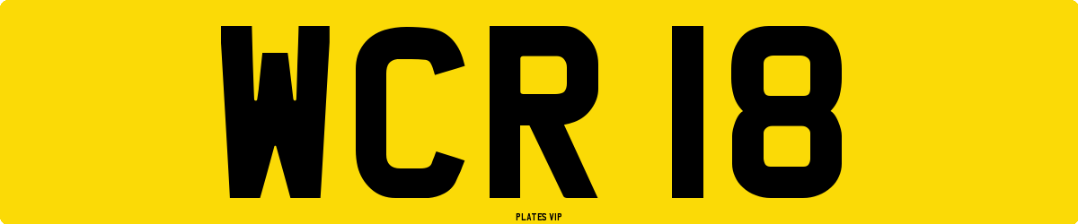 WCR 18 Number Plate